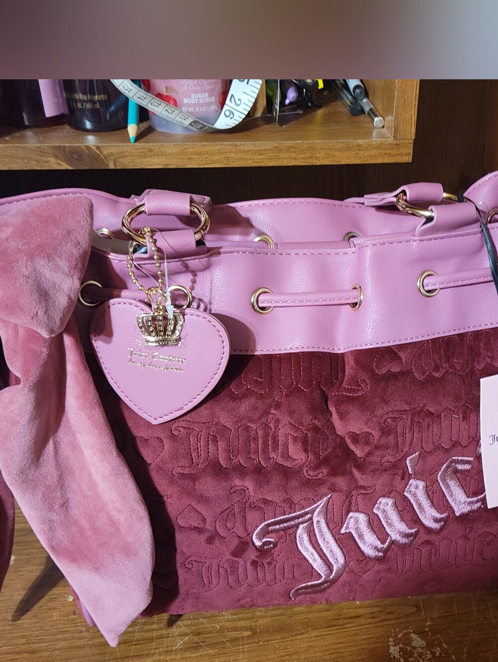 Juicy couture Vintage Dream Tote in color cranberry juice. Nwt